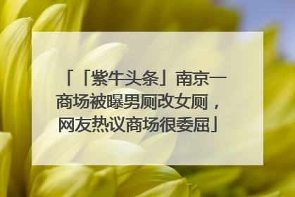 「紫牛头条」南京一商场被曝男厕改女厕，网友热议商场很委屈