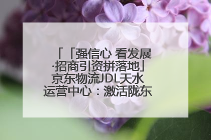 「强信心 看发展·招商引资拼落地」京东物流JDL天水运营中心：激活陇东南区域经济新引擎