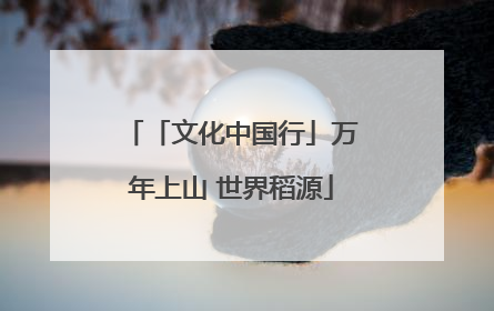 「文化中国行」万年上山 世界稻源
