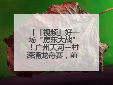 「视频」好一场“房东大战”！广州天河三村深涌龙舟赛，前进村首夺冠军