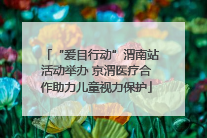 “爱目行动”渭南站活动举办 京渭医疗合作助力儿童视力保护