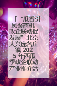 “瓜香引凤聚商机 政企联动促发展”北京大兴庞各庄镇 2025 年西瓜季政企联动产业推介活动圆满举行