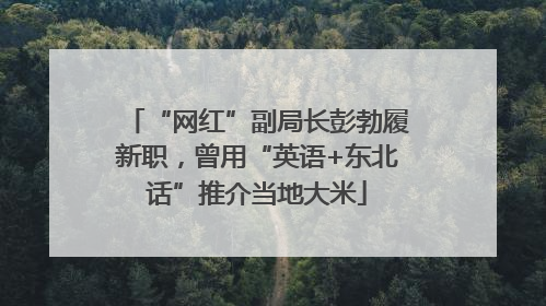 “网红”副局长彭勃履新职，曾用“英语+东北话”推介当地大米
