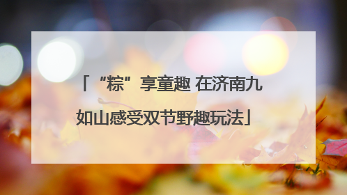 “粽”享童趣 在济南九如山感受双节野趣玩法