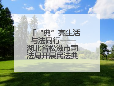 “典”亮生活 与法同行——湖北省松滋市司法局开展民法典宣传系列活动