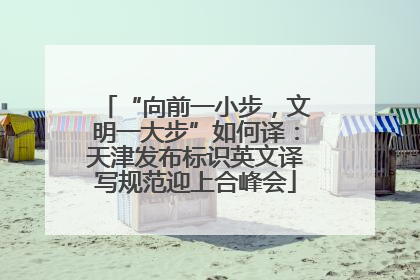 “向前一小步，文明一大步”如何译：天津发布标识英文译写规范迎上合峰会
