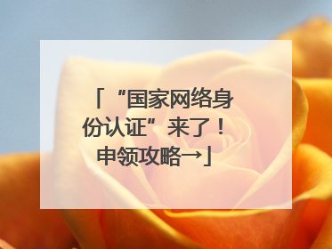 “国家网络身份认证”来了！申领攻略→