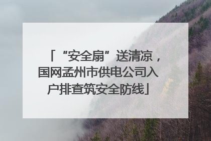 “安全扇”送清凉，国网孟州市供电公司入户排查筑安全防线