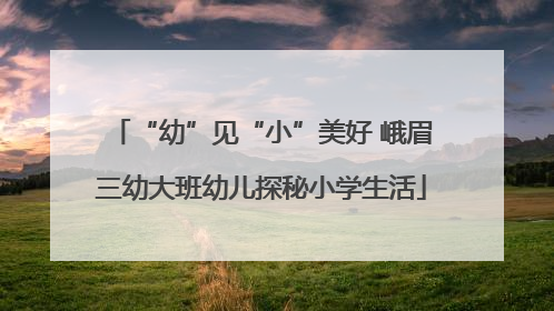 “幼”见“小”美好 峨眉三幼大班幼儿探秘小学生活