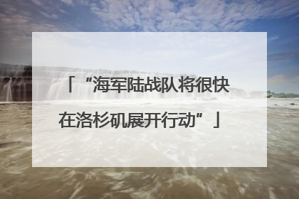 “海军陆战队将很快在洛杉矶展开行动”