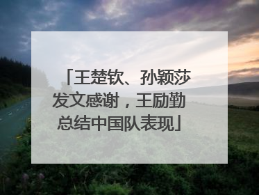 王楚钦、孙颖莎发文感谢，王励勤总结中国队表现