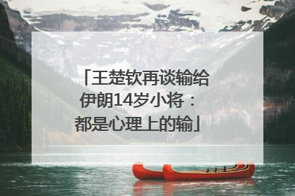 王楚钦再谈输给伊朗14岁小将：都是心理上的输