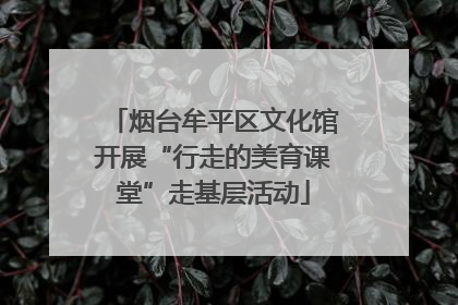 烟台牟平区文化馆开展“行走的美育课堂”走基层活动