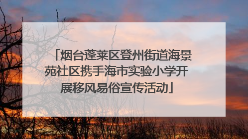 烟台蓬莱区登州街道海景苑社区携手海市实验小学开展移风易俗宣传活动