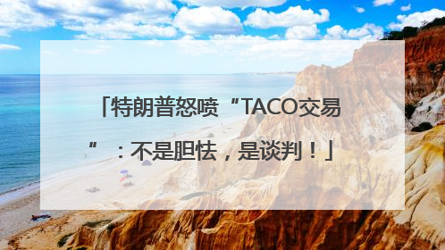 特朗普怒喷“TACO交易”：不是胆怯，是谈判！