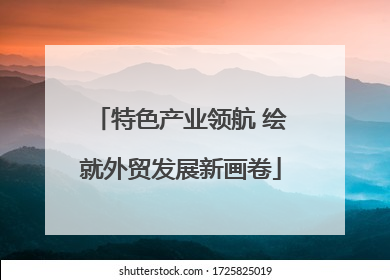 特色产业领航 绘就外贸发展新画卷