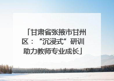 甘肃省张掖市甘州区：“沉浸式”研训助力教师专业成长
