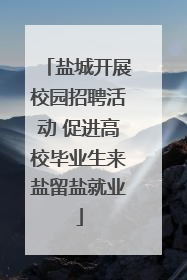 盐城开展校园招聘活动 促进高校毕业生来盐留盐就业
