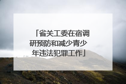 省关工委在宿调研预防和减少青少年违法犯罪工作