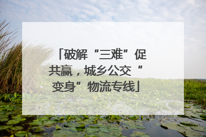 破解“三难”促共赢，城乡公交“变身”物流专线