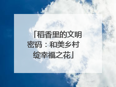 稻香里的文明密码：和美乡村绽幸福之花