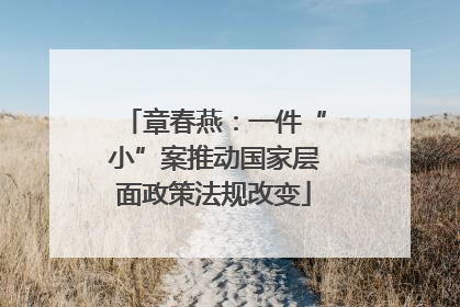 章春燕：一件“小”案推动国家层面政策法规改变
