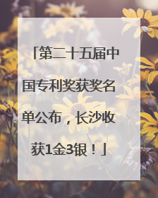 第二十五届中国专利奖获奖名单公布，长沙收获1金3银！