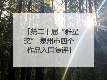 第二十届“群星奖” 泉州市四个作品入围复评
