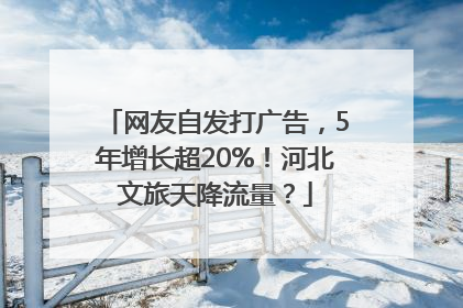 网友自发打广告，5年增长超20%！河北文旅天降流量？