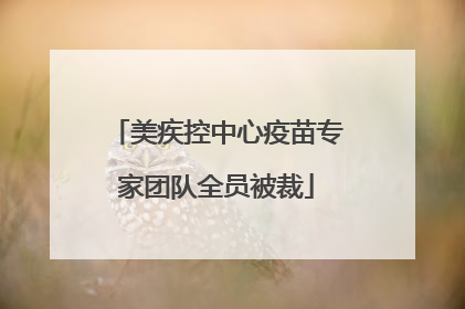 美疾控中心疫苗专家团队全员被裁