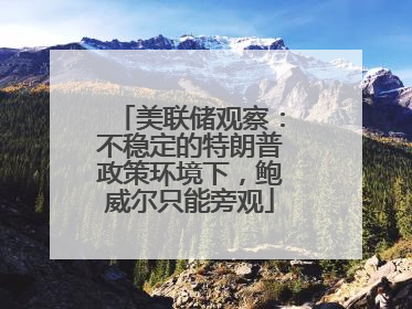 美联储观察：不稳定的特朗普政策环境下，鲍威尔只能旁观