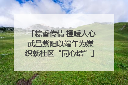 粽香传情 橙暖人心 武昌紫阳以端午为媒织就社区“同心结”