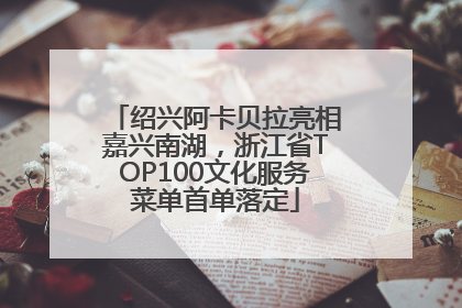 绍兴阿卡贝拉亮相嘉兴南湖，浙江省TOP100文化服务菜单首单落定