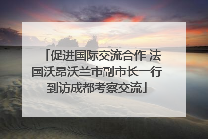 促进国际交流合作 法国沃昂沃兰市副市长一行到访成都考察交流