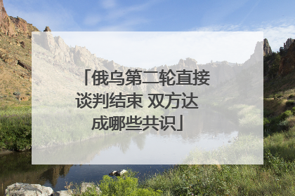 俄乌第二轮直接谈判结束 双方达成哪些共识