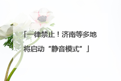 一律禁止！济南等多地将启动“静音模式”