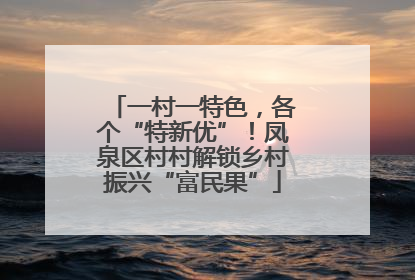 一村一特色，各个“特新优”！凤泉区村村解锁乡村振兴“富民果”