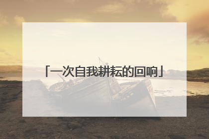 一次自我耕耘的回响