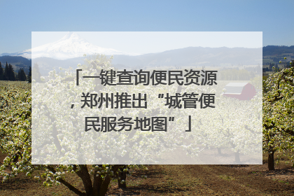 一键查询便民资源，郑州推出“城管便民服务地图”
