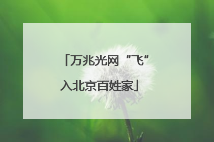 万兆光网“飞”入北京百姓家