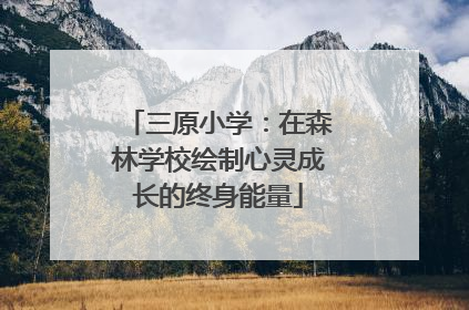 三原小学：在森林学校绘制心灵成长的终身能量