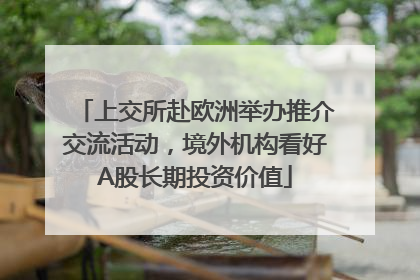 上交所赴欧洲举办推介交流活动，境外机构看好A股长期投资价值