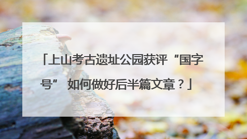 上山考古遗址公园获评“国字号” 如何做好后半篇文章？