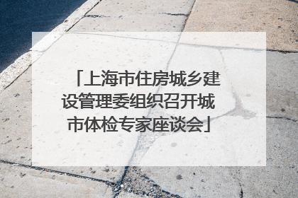 上海市住房城乡建设管理委组织召开城市体检专家座谈会