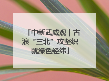 中新武威观｜古浪“三北”攻坚织就绿色经纬
