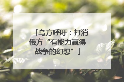 乌方呼吁：打消俄方“有能力赢得战争的幻想”