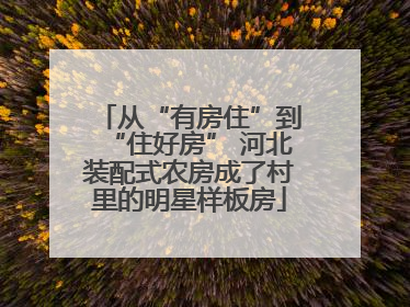 从“有房住”到“住好房” 河北装配式农房成了村里的明星样板房