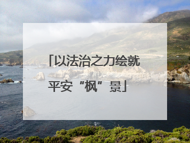 以法治之力绘就平安“枫”景