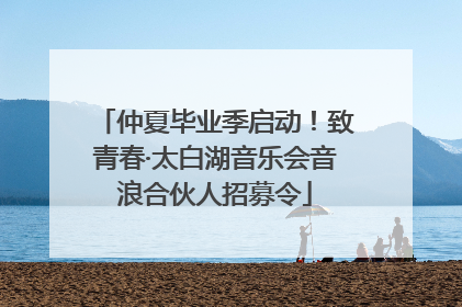 仲夏毕业季启动！致青春·太白湖音乐会音浪合伙人招募令