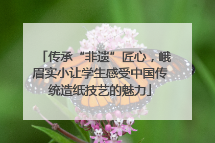 传承“非遗”匠心，峨眉实小让学生感受中国传统造纸技艺的魅力